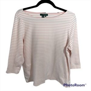 Lauren Ralph Lauren - Pink Stripe Top 1X